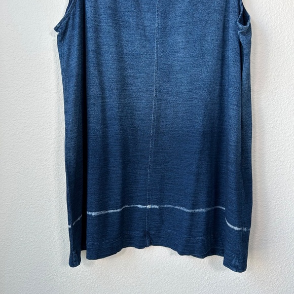 J. Jill indigo tunic tank size XL navy ombré split back 100% cotton - Picture 3 of 11